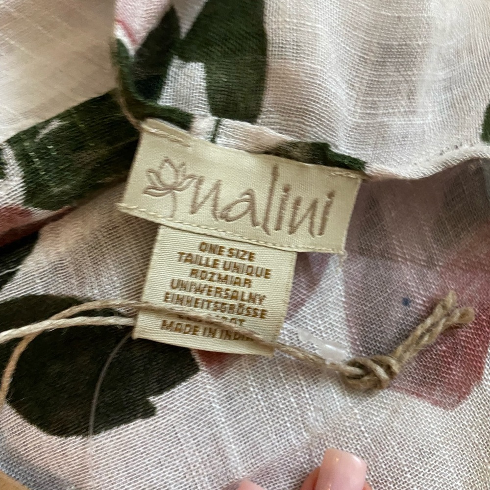 NALINI Women’s White Pink/Purple Floral Long Kimono Boho Beach Cover-up - Picture 5 of 12